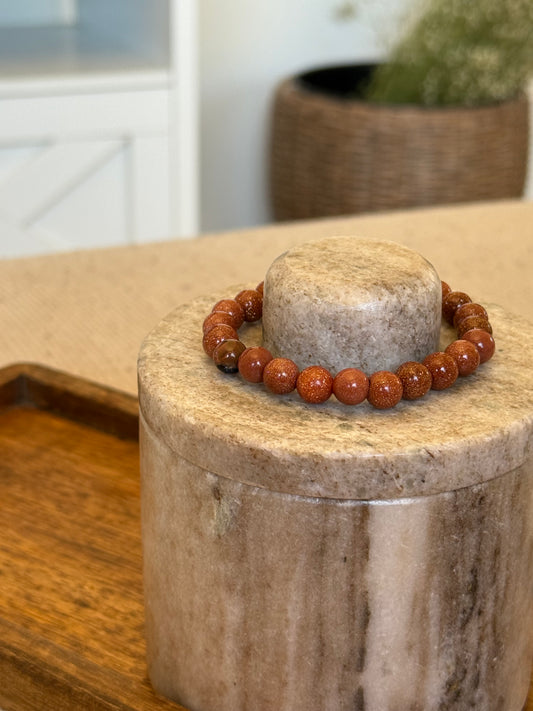 RED GOLD STONE BRACELET