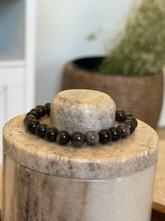 SILVER OBSIDIAN BRACELET