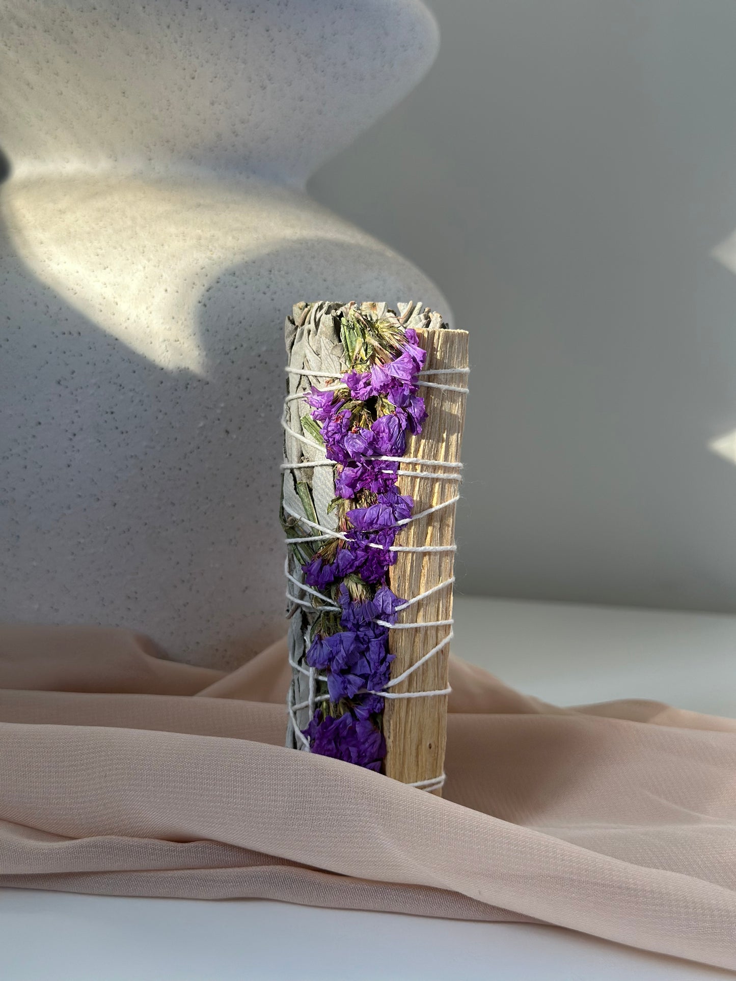 WHITE SAGE, PALO SANTO & PURPLE SEA LAVENDER 4"