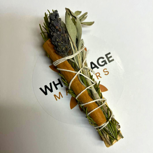 White Sage, Palo Santo, Rosemary, Cinnamon & Lavender 4"