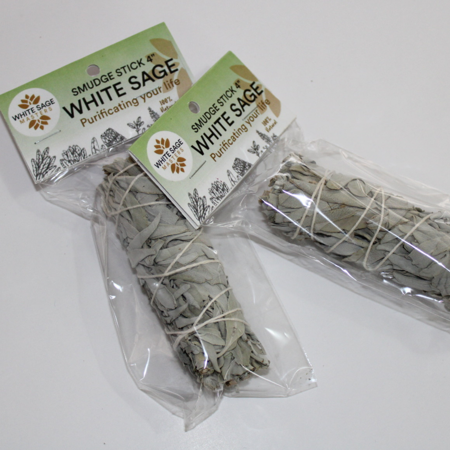 White Sage Plain 4" Individually Packaged